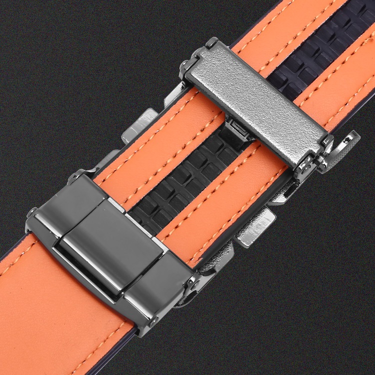 GUGETI Men's PU Leather Belt with Letter B Automatic Buckle 3.5CM